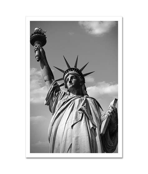 Statue of Liberty Close-up Black and White New York – Art Photo Print Poster – NY Poster Inc