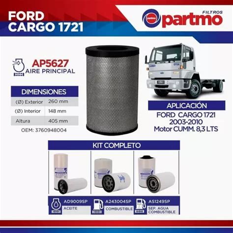 Kit Filtros Ford Cargo 1721 MercadoLibre