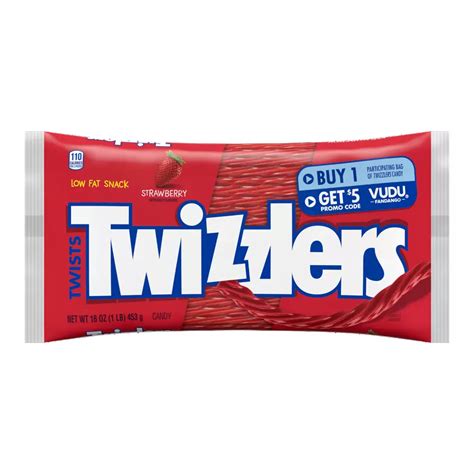 Twizzlers Twists Strawberry Flavored Candy 16 Oz Bag