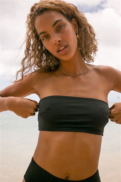 Strapless Bikini Top Bandeau Bikini Top Black Swim Top Lulus