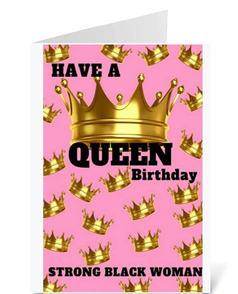 Happy Birthday Card Happy Birthday Queen Card Strong Black - Etsy