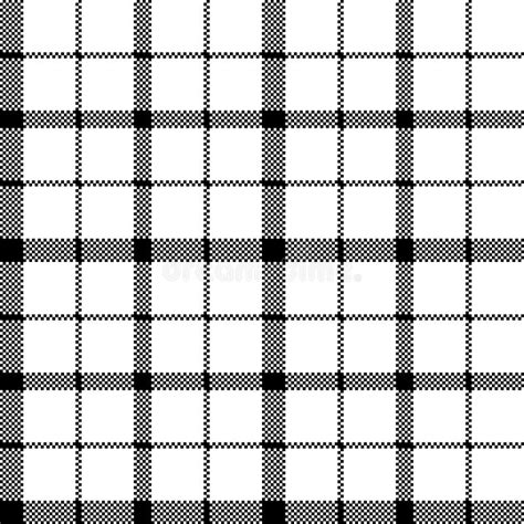 Flower of Scotland Tartan Black White Pixel Seamless Pattern Stock ...