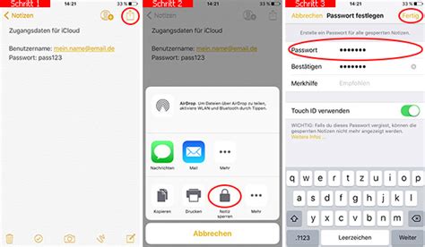 Notizen auf dem iPhone mittels Passwort schützen