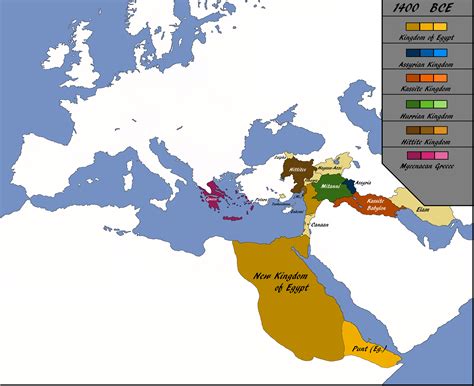 Map of Europe and the Near East - 1400 BC : r/MapPorn