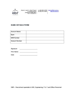 Bank Details Format Fill Online Printable Fillable Blank PdfFiller