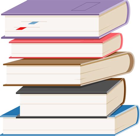 Book Stack Flat Color Png