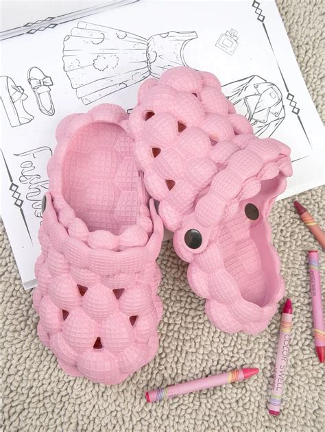 Mini Mi Girls Open Back Slip On Bubble Slides Shein Usa