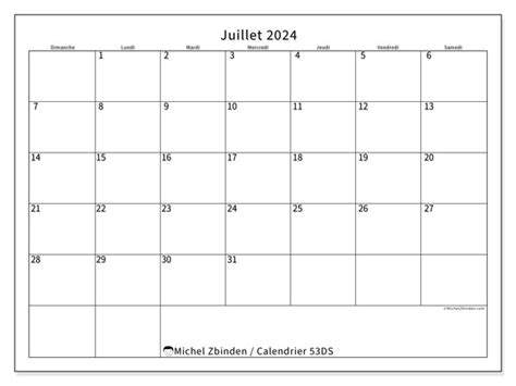 Calendrier Juillet Michel Zbinden Fr