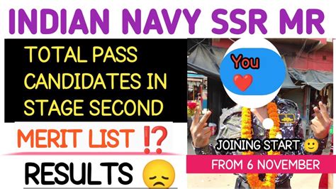 Indian Navy Ssr Mr Results Cutoff Merit List Batch