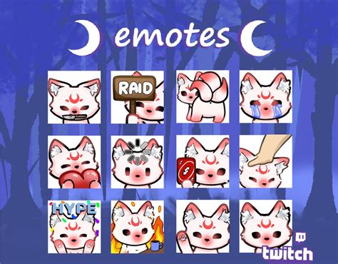 12 Kitsune Emotes - Etsy