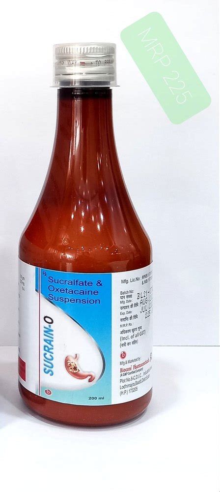 Sucralfate Oxetacaine Suspension Ml At Rs Bottle In Chandigarh