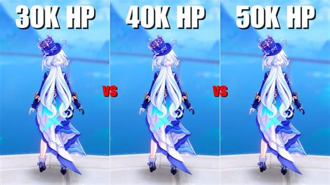 How Much Hp Furina Needs 30K Vs 40K Vs 50k HP Comparison