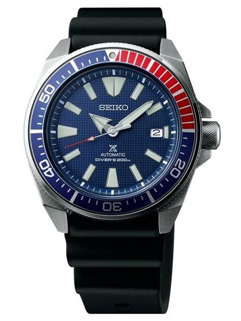 Seiko Men S Samurai Prospex Automatic Dive Watch With Black Silicone