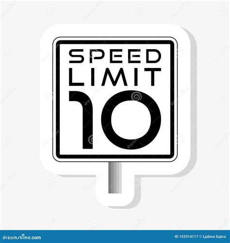 Road Sign Speed Limit Sticker Stock Illustration Illustration Of