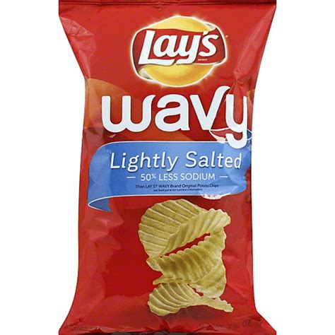 Lay S Wavy Lightly Salted Potato Chips Oz Bag Potato Edwards