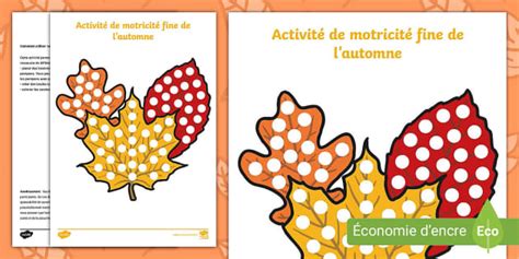 Activit De Motricit Fine De L Automne Teacher Made