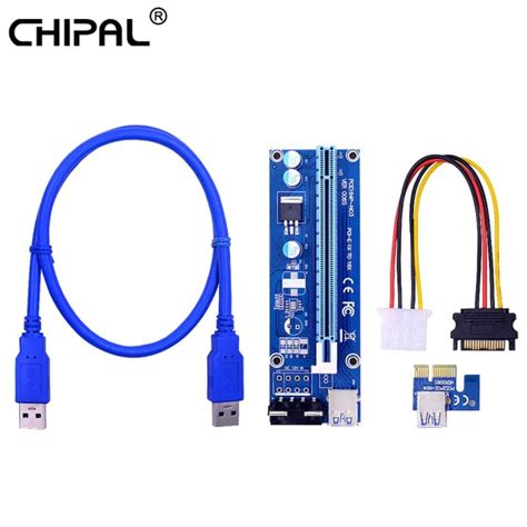 Chipal 60cm Ver006s Pci Express Pci E Riser Card Usb30 Cable Pcie 1x To 16x Extension Adapter