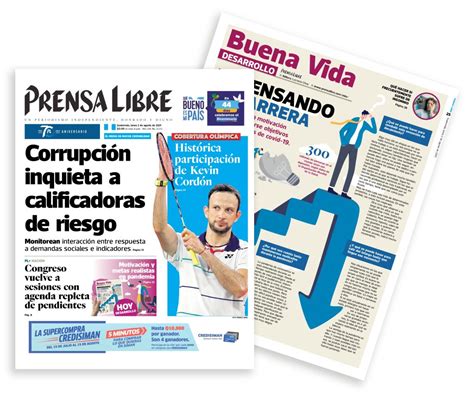 Prensa Libre Renueva Su Ejemplar E Incluye Nueva Sección Y Más Páginas