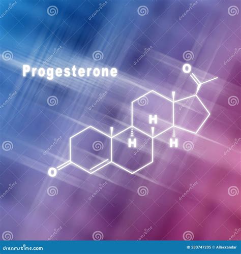 Progesterone Hormone Structural Chemical Formula Stock Illustration