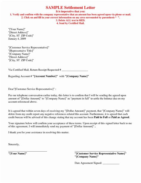 Car Accident Settlement Agreement Letter Professionally Designed