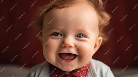 Premium AI Image | a baby with a big smile showing the teeth