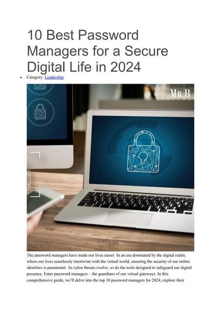 10 Best Password Managers For A Secure Digital Life In 2024pdf