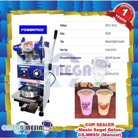 Jual Mesin Segel Gelas Plastik Cup Sealer Cs M I Powerpack Manual