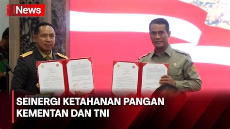 Kementan Dan Tni Tandatangani Nota Kesepahaman Guna Wujudkan Swasembada