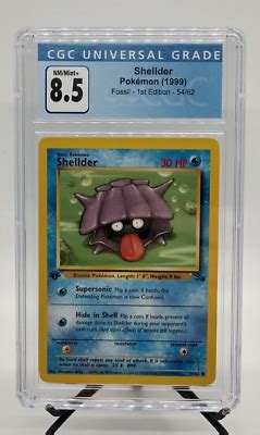 Pokemon St Edition Shellder Fossil Set Cgc Graded Nm