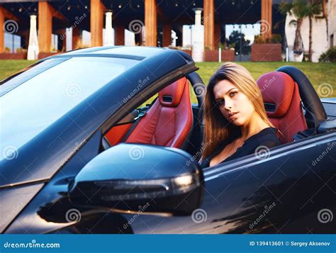 Hot Blonde In A Cabrio Car Stock Image Image Of Lady 139413601