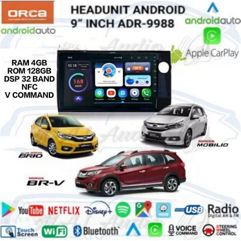 Jual HEAD UNIT TAPE TV MOBIL DOUBLE DIN ANDROID ORCA OEM HONDA MOBILIO