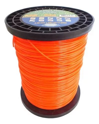 Fio De Nylon 2 70mm Para Roçadeira Redondo Rolo 2kg 317 Mts Cor Laranja