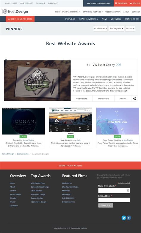 User-Voted Website Awards Gives Designers a New Way to Showcase Their ...