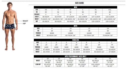 Funky Trunks Sizing Chart – Aqua Swim Supplies