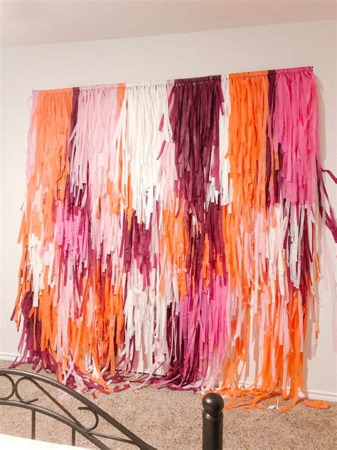 Summer Fringe Backdrop Wall Streamer Wall Fringe Etsy Hippie Birthday Party Fringe