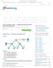 Packet Tracer Configuring Syslog And Ntp Instructions