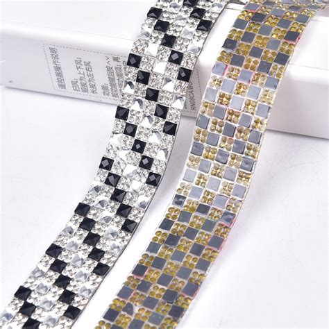 China Hotfix Rhinestone Trim Clear Crystal Ribbon Strass Chain Tape