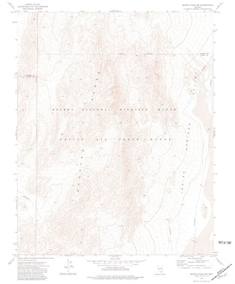 Classic Usgs Quartz Peak Sw Nevada 75x75 Topo Map Mytopo Map Store