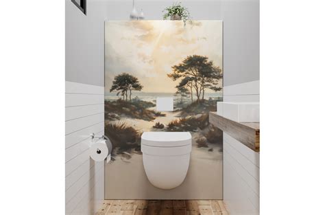 Panneau Wc Dune Et Mer Et Lumi Re Aquarelle Carrelage Wc Et Toilette