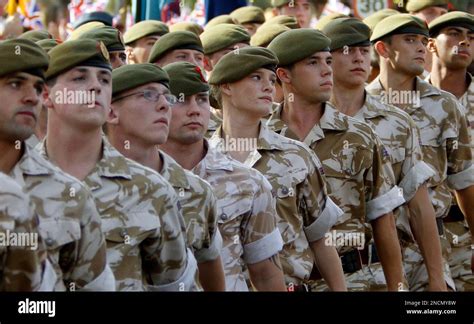 British Soldiers March During A Parade To Mark The Return Of Britains