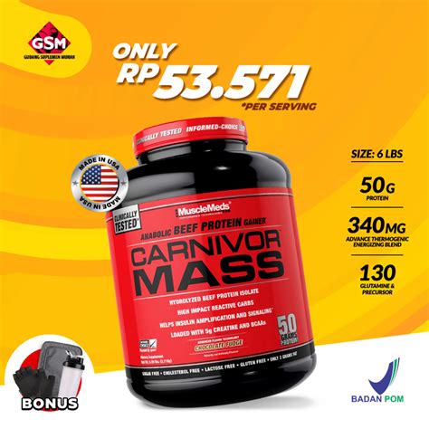 Jual Musclemeds Carnivor Mass Gainer 6lb Suplemen Bulking Otot Shopee