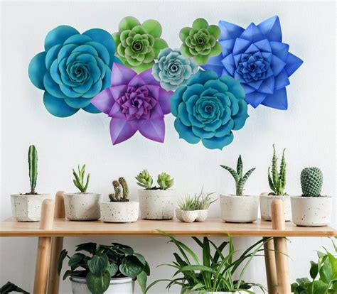 Giant Paper Succulent Flower Templates, Paper Succulent SVG and PDF ...