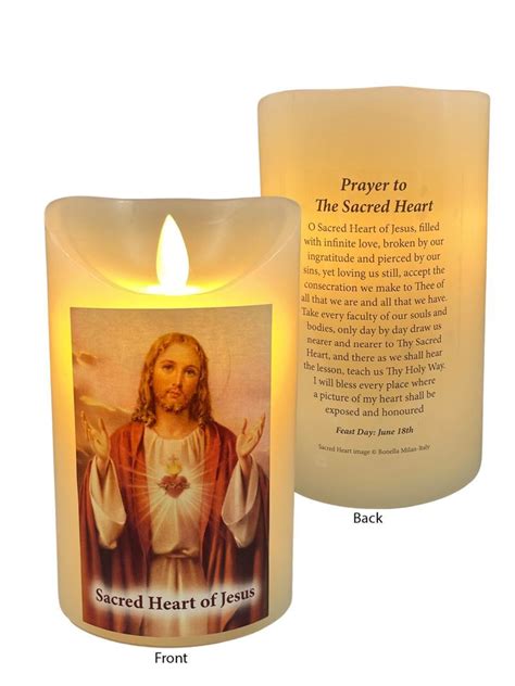 Led Wax Vanilla Scented Candle Sacred Heart Of Jesus