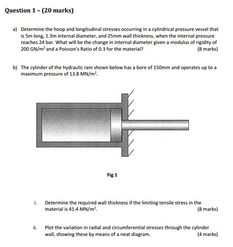 Solved Question 1 20 Marks A Determine The Hoop And