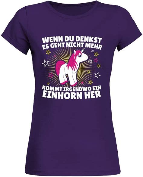 Frauen T Shirt Einhorn Shirt · Einhörner · Fabelwesen · Glitzer