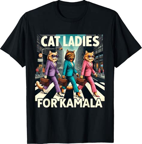 Cat Owners Cat Ladies For Kamala Voting Kamala Harris 2024 T Shirt