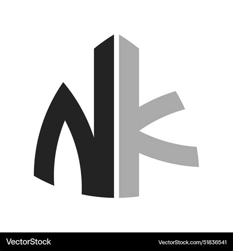 Modern Creative Nk Logo Design Letter Icon Vector Image