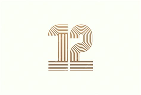 Premium Vector Number 12 Logo Monogram Number 12 Logo Multi Line