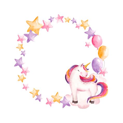 Premium Vector Frame Unicorn