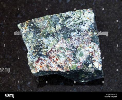 Macro Shooting Of Natural Mineral Rock Specimen Raw Dunite Stone On